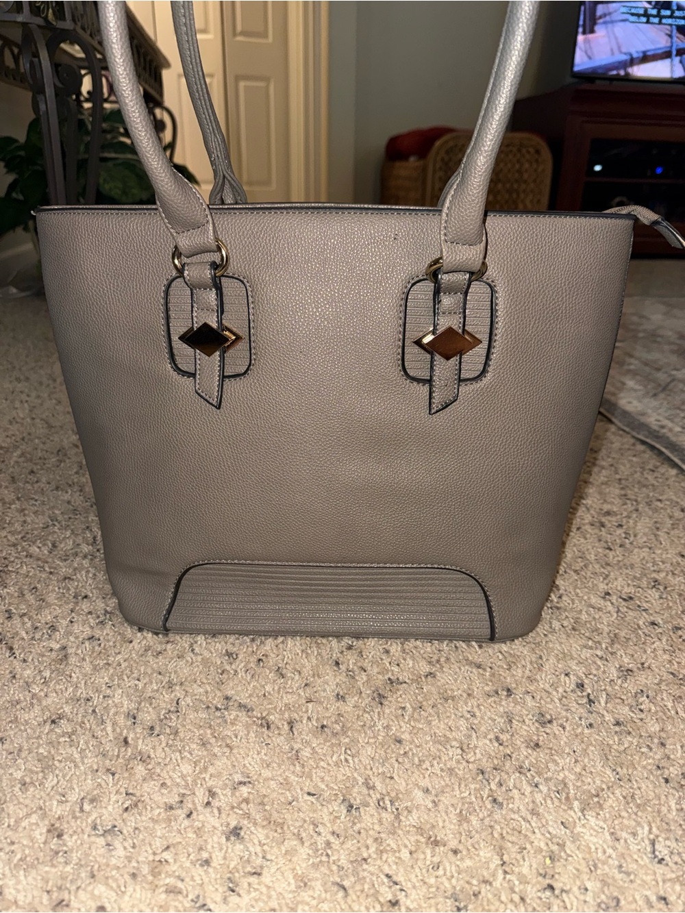 Classic Taupe Tote Handbag - Minimalist Everyday Bag
